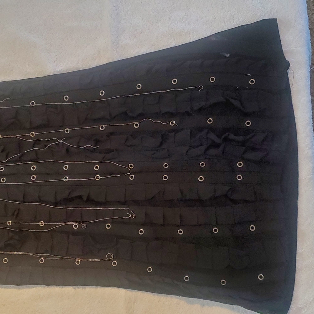 Black Ruffled Embellished Tank Top